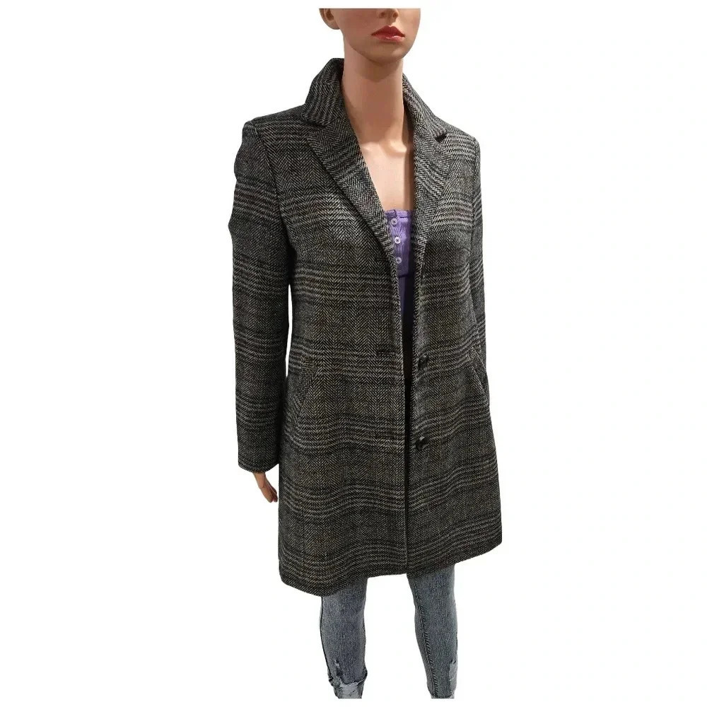 Maralyn & Me Women's Herringbone Long Coat - Picture 8 of 15